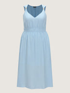 Breathable Waist-Defining Cami Midi Dress