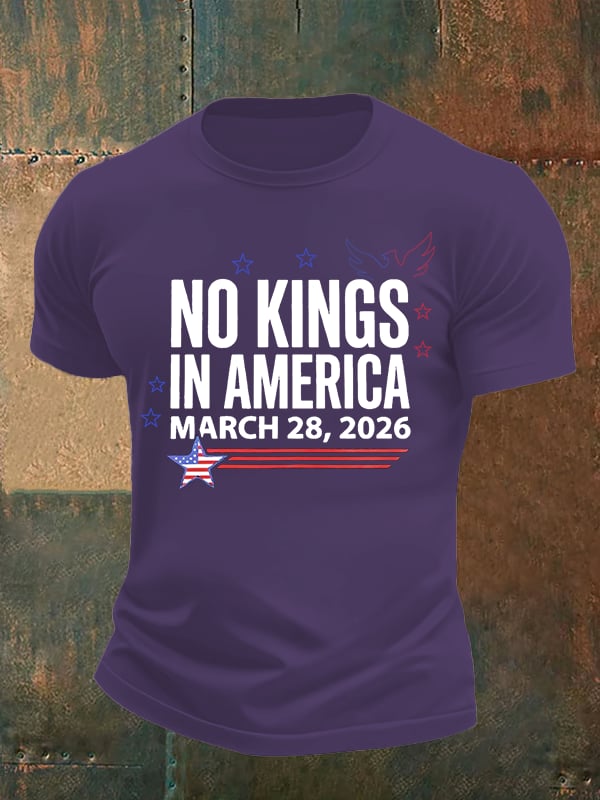 Men's   NO KINGS IN AMERICA  Print  T-Shirt