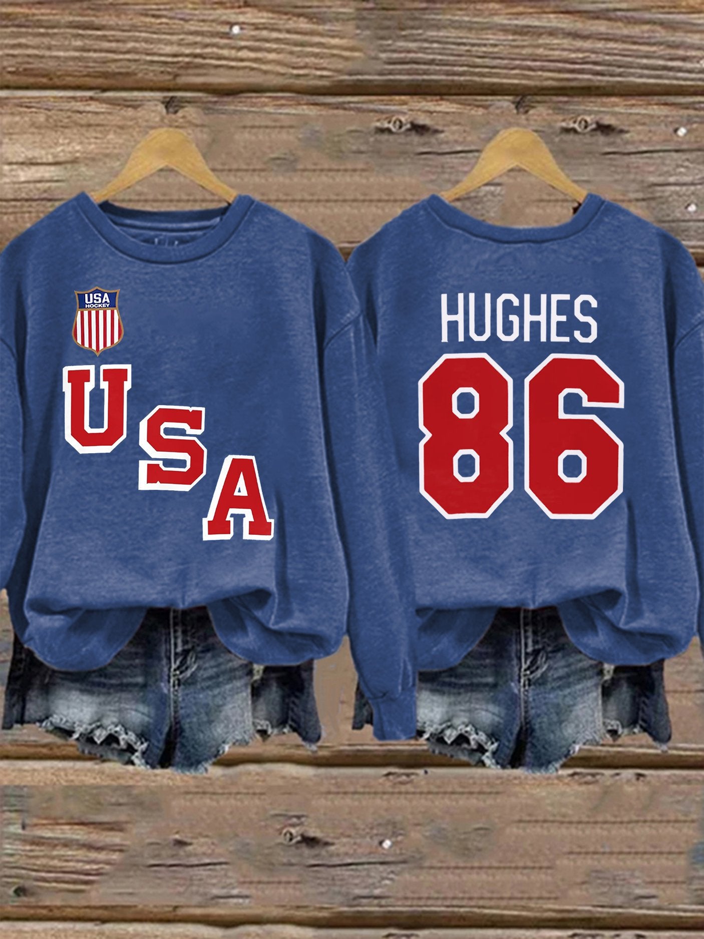 Women's  Hockey Print Sweatshirt