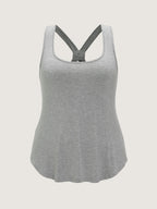 Supersoft Stretchy Curvy Hem Plain Tank Top