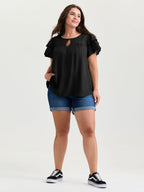 Pure Cotton Layered Sleeve Flowy Blouse