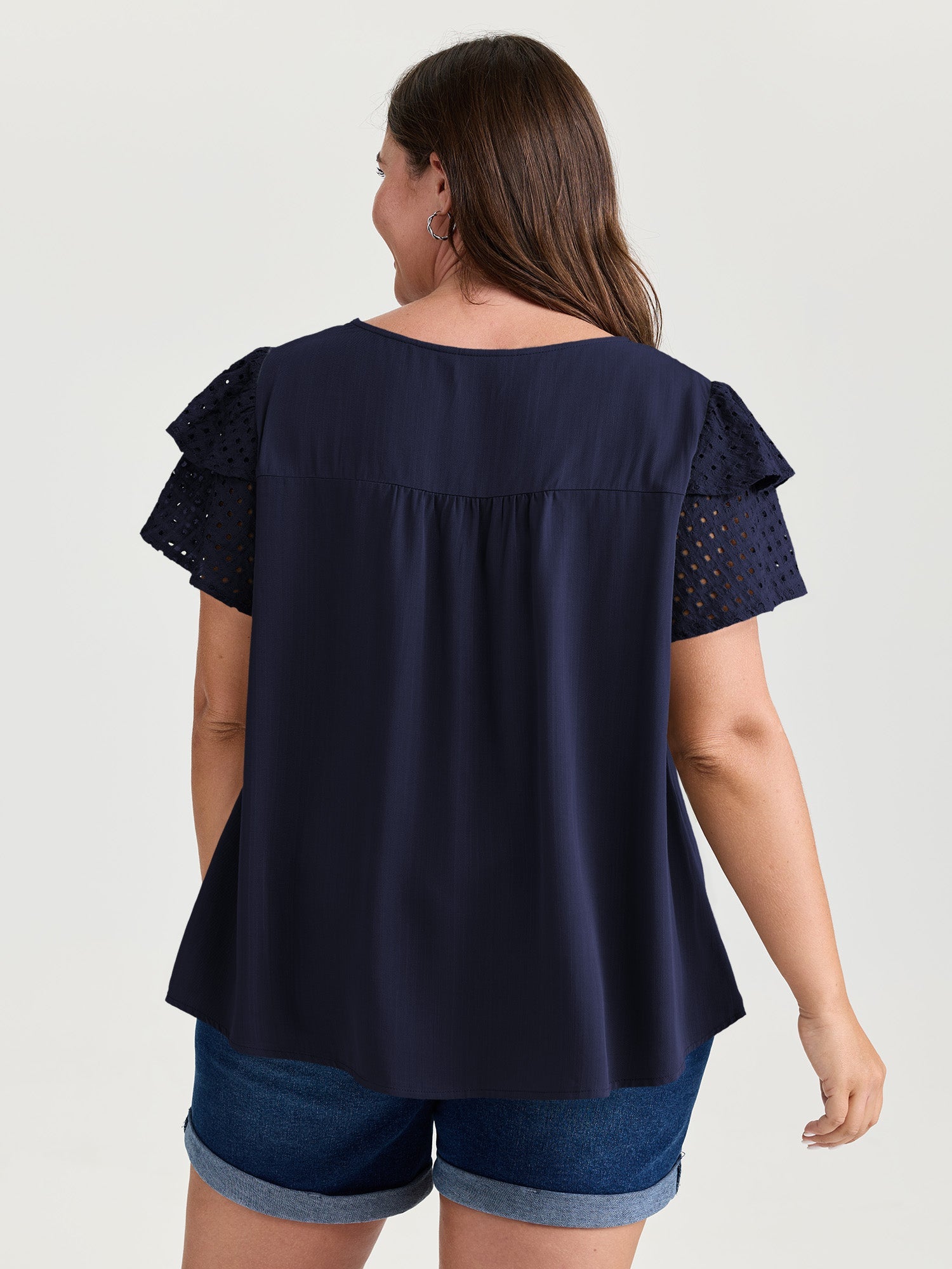 Pure Cotton Layered Sleeve Flowy Blouse