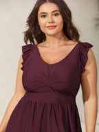 Twist Front Ruffled One-Piece Swimsuit