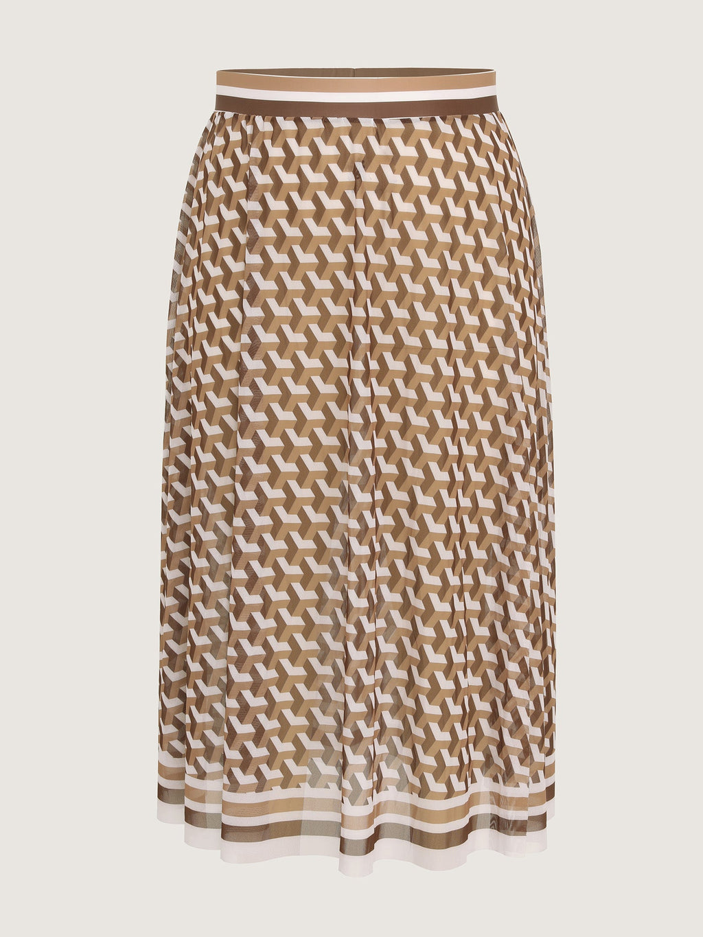 Geometric Print Sheer Split Hem One-Piece Swimsuit