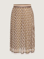 Geometric Print Sheer Split Hem One-Piece Swimsuit