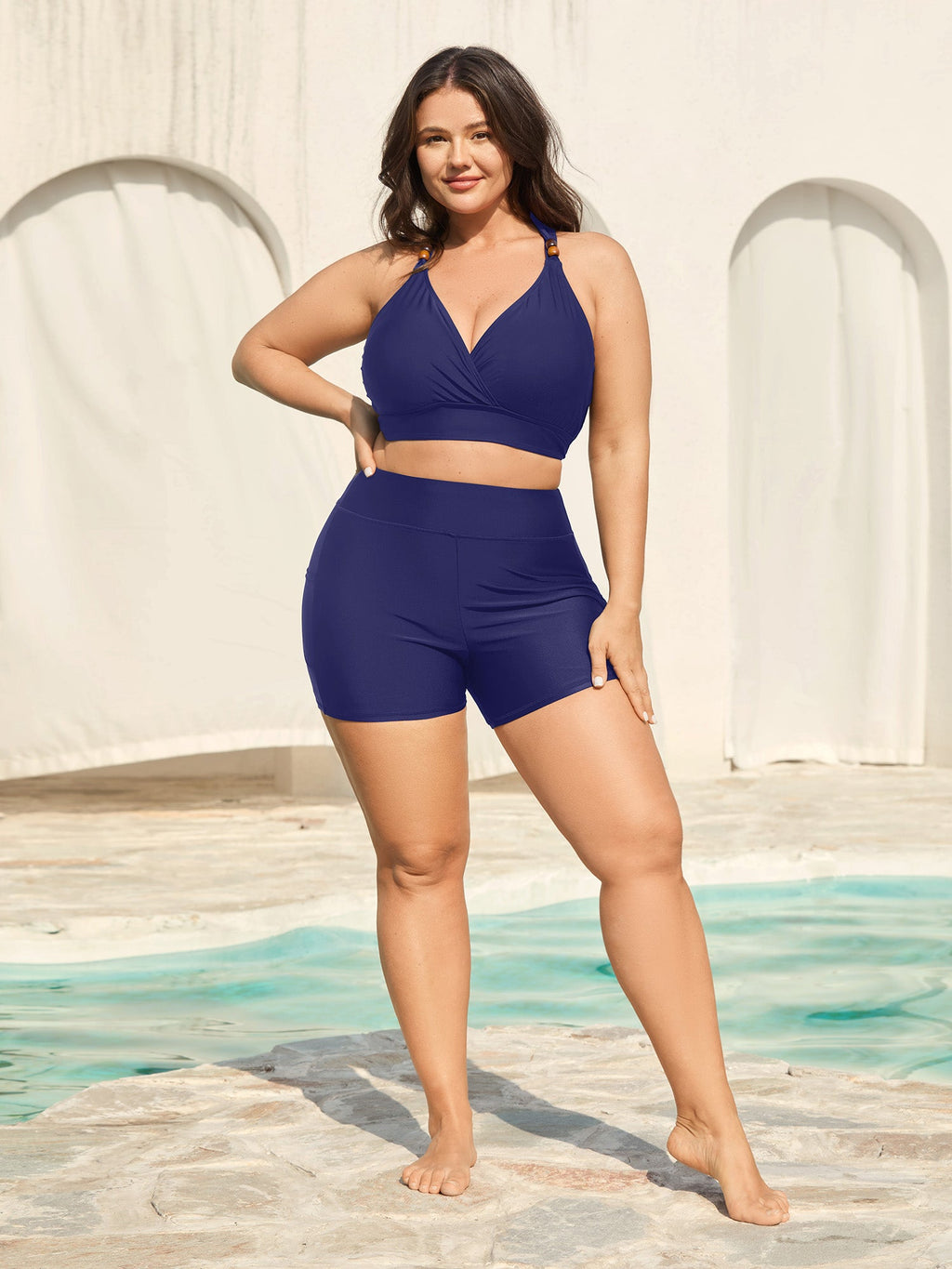 Sculpting Pockets Solid Swim Shorts