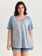Camouflage Print Raglan Sleeve T-Shirt