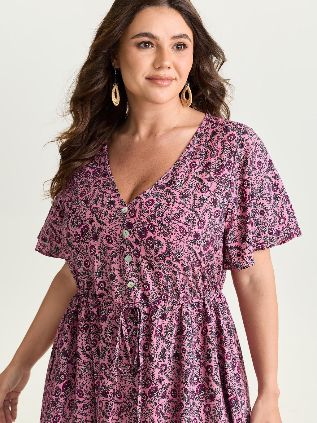 Supersoft Floral Color Contrast Print Maxi Dress