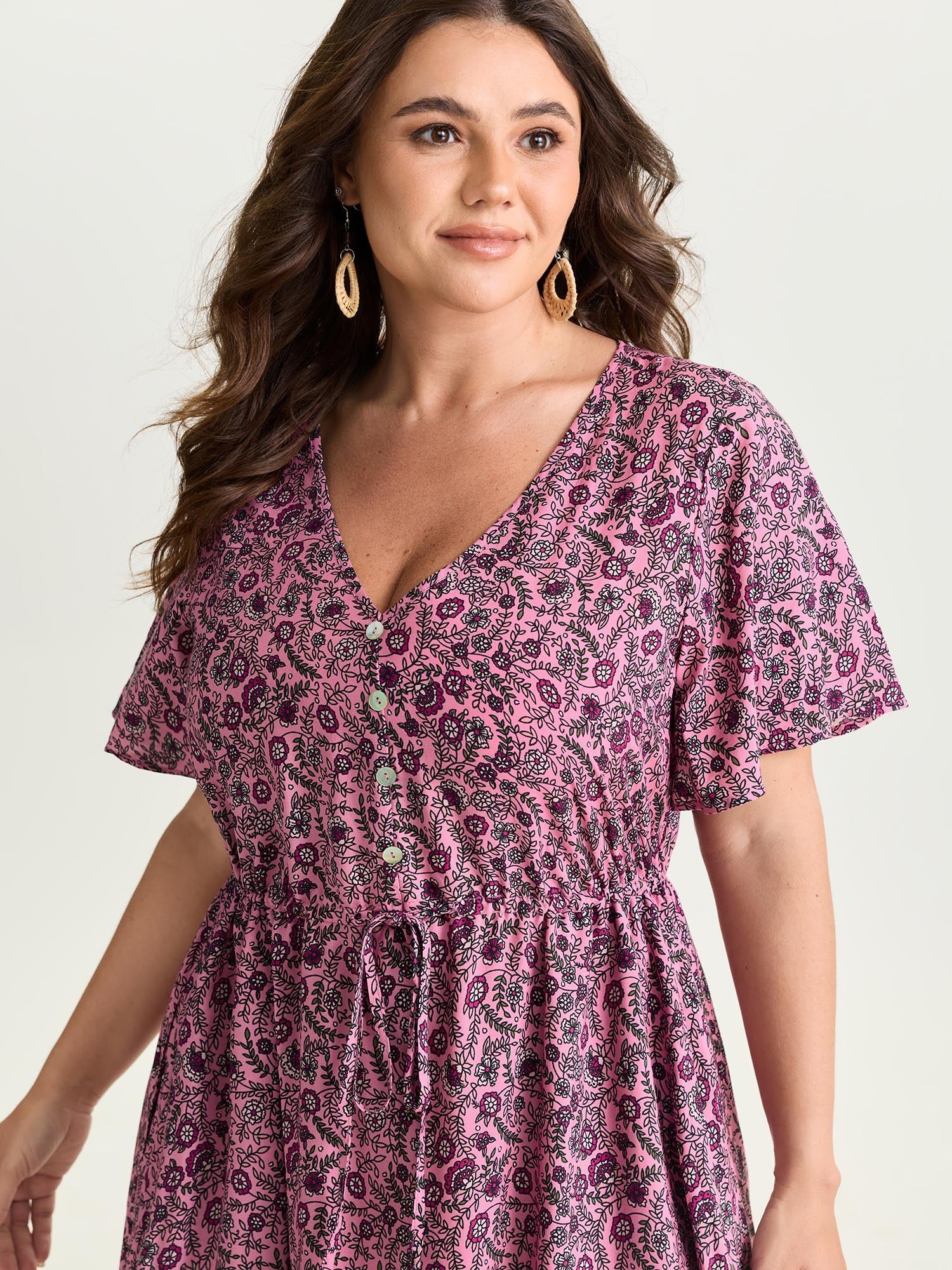 Supersoft Floral Color Contrast Print Maxi Dress