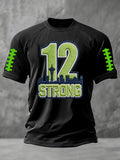 Men's football print short-sleeved T-shirt