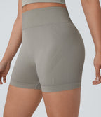 Seamless Flow High Waisted Ruched Yoga Biker Shorts 4''