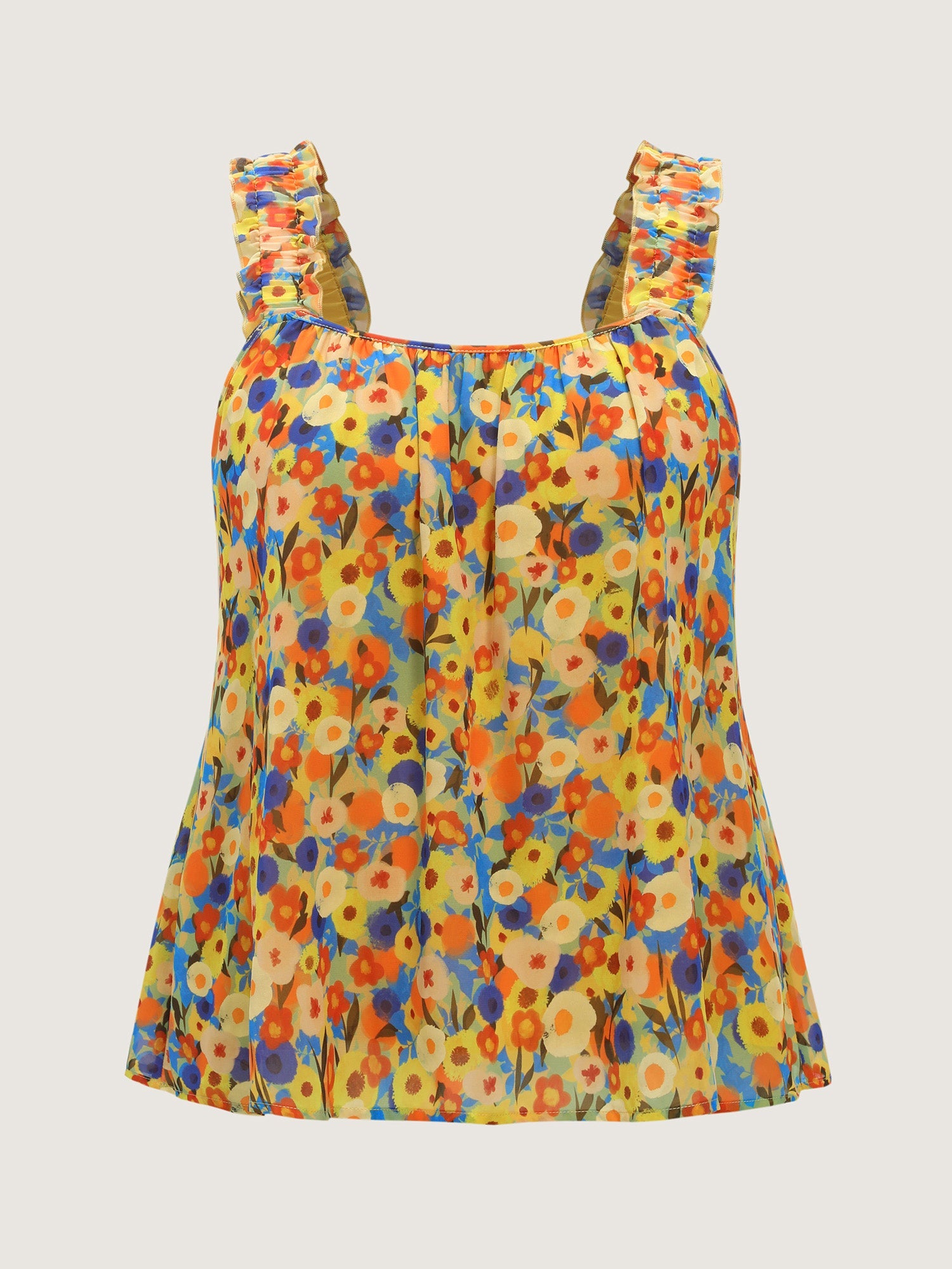 Sunkissed Floral Print Flowy Tank Top