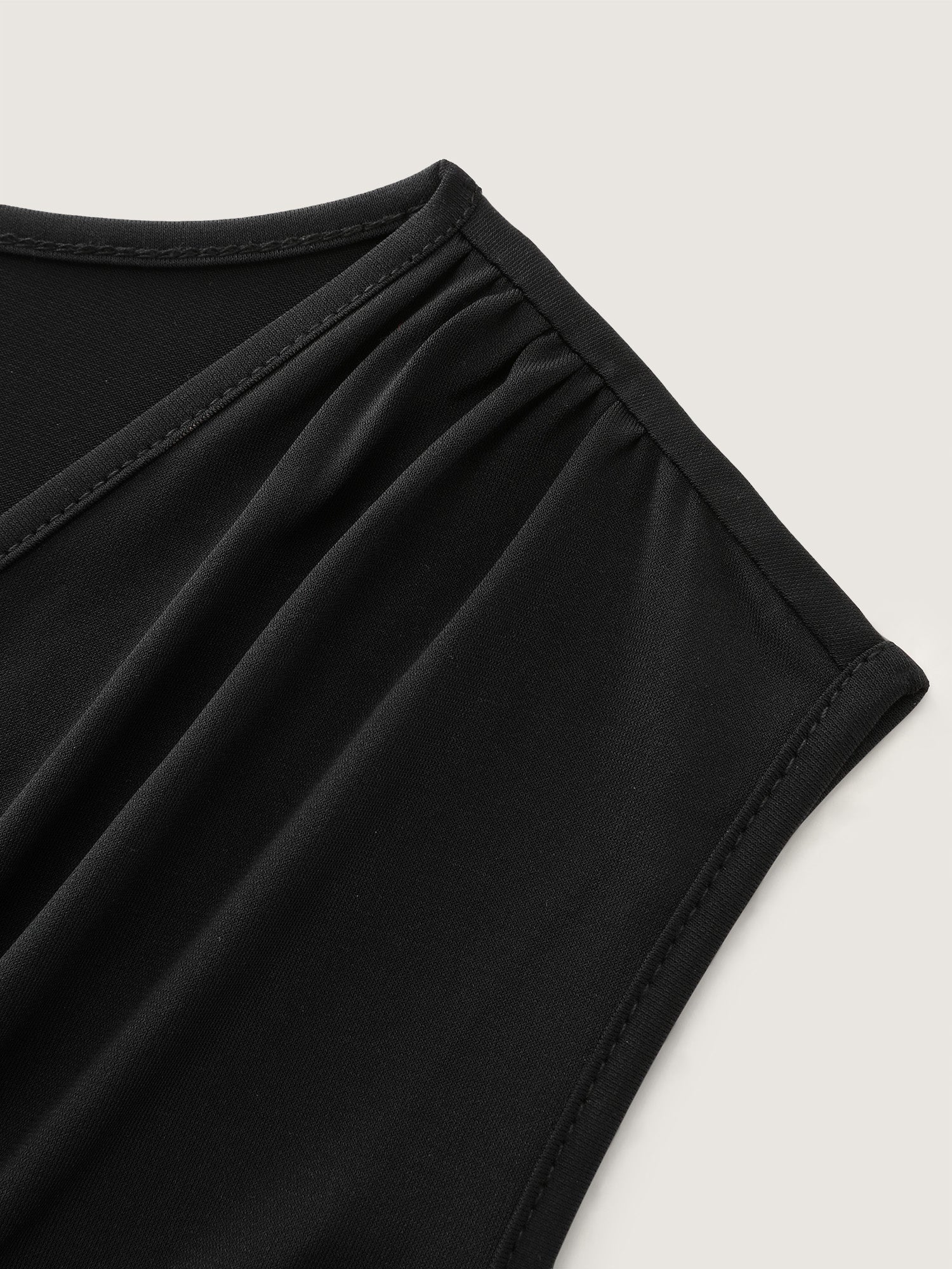 Stretchy Overlap Neckline Solid Tank Top