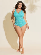 Micro Floral Print Tummy-Control One-Piece Swimsuit