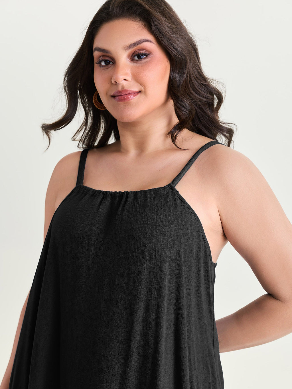 Backless Flowy Cami Plain Midi Dress