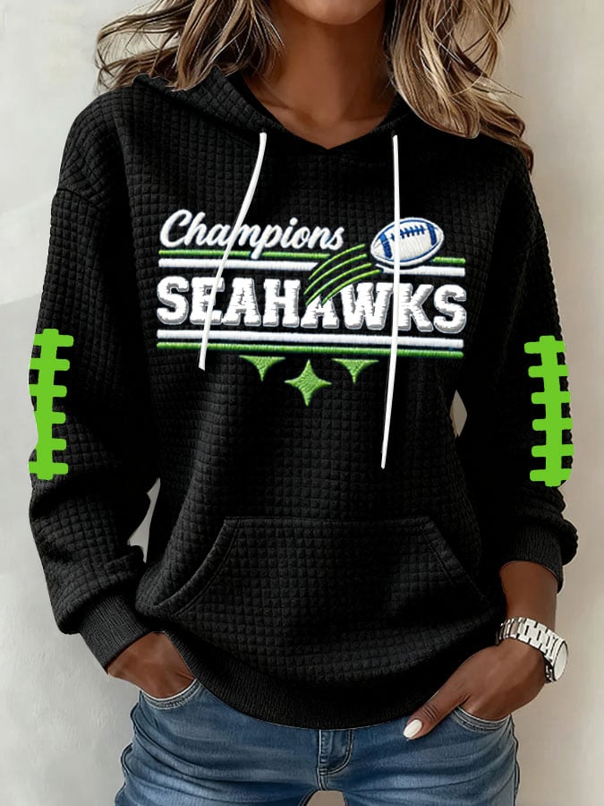 Women's Football Print Hoodie Sweatshirt