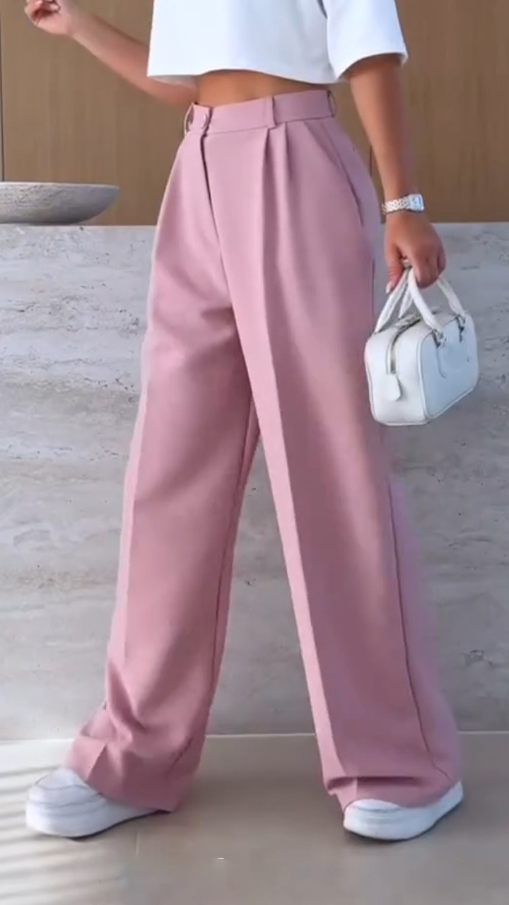 Womens Solid Color Commuter Casual Pants