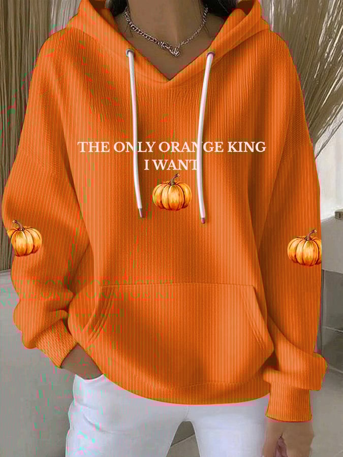 🔥Buy 3 Get 15% Off🔥Women's The Only Orange King I Want Is A Pumpkin Print Casual Sweatshirt