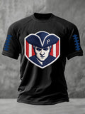 Men's football print short-sleeved T-shirt
