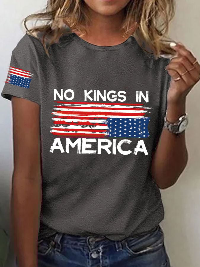 🔥Buy 3 Get 15% Off🔥Women's No King in America Print T-Shirt