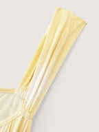 Colorblock Tiered Wide-Straps Maxi Dress
