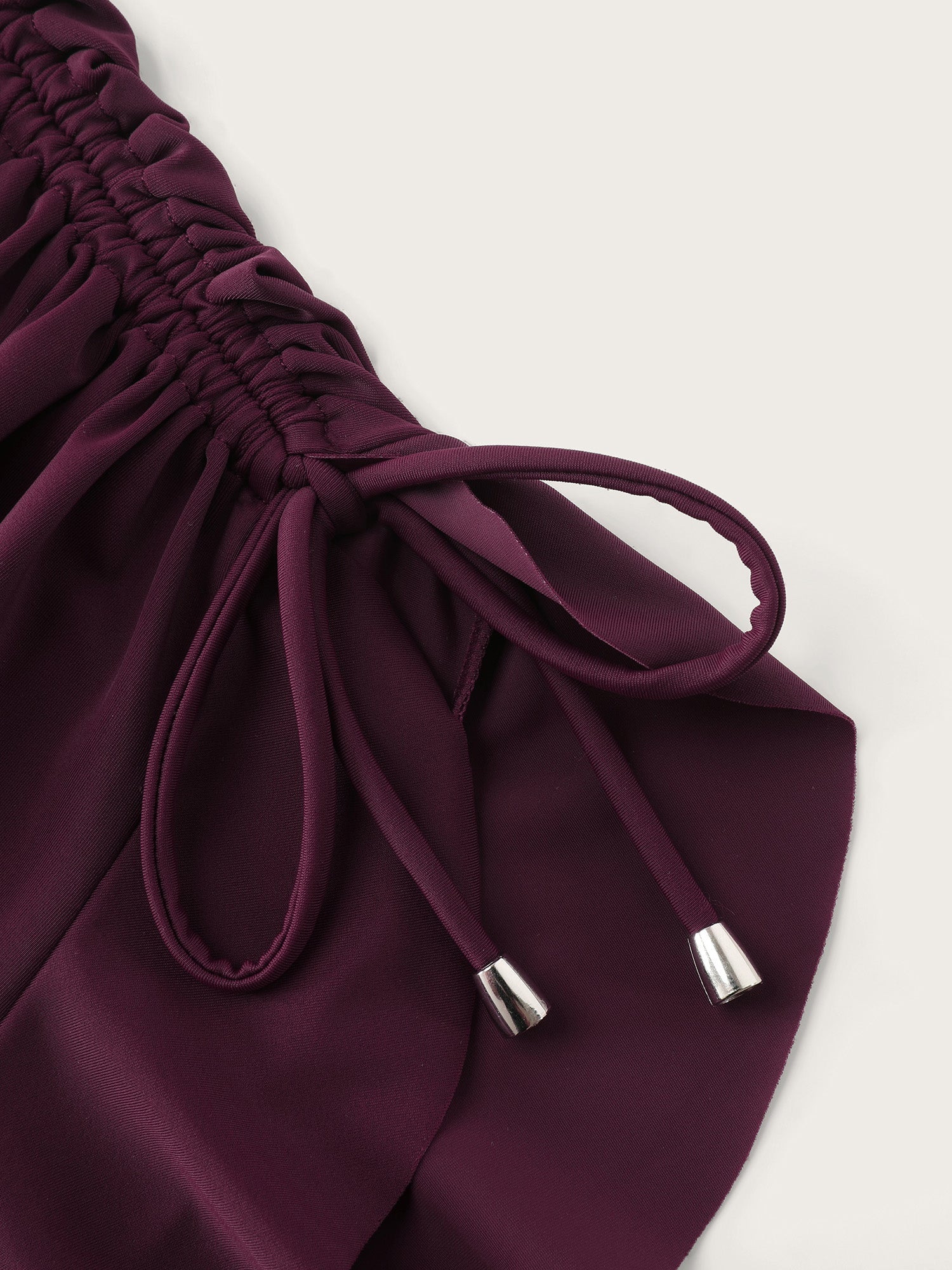 Adjustable Tie Ruffled Channel Drawstring Swim Dress