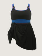 Anti-Float Tie Lace Pockets Swim Dress