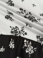 Color Contrast Floral Print Tiered Top