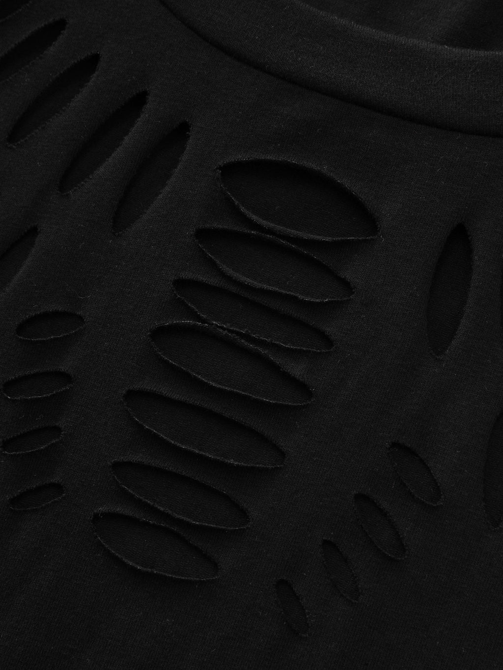 Cotton Stretchy Cut-Out Neckline Plain T-Shirt