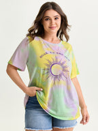Sun-soaked Print Ombre Gradient T-Shirt