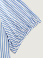 Striped Print Tie-Front Blouse