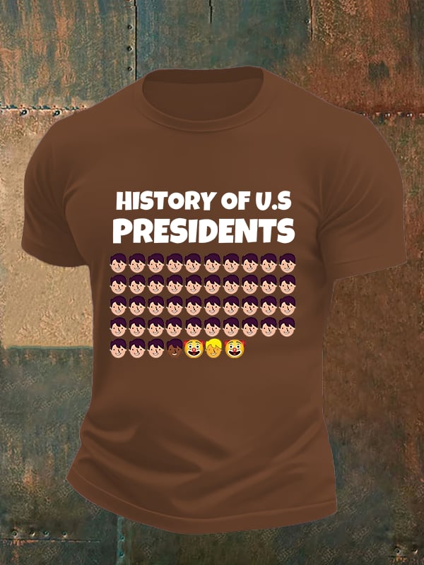 🔥Buy 3 Get 15% Off🔥Men's  History Of US Presidents Print T-Shirt