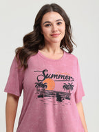 Summer-Ready Print Snowflake Effect T-Shirt