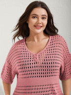Cut-Out Waist-Cinched Button Swim Cover-Up