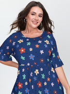Floral Print Stretchy Knit Top