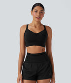 SpeedWaveTM Medium Support Push Up Zipper Adjustable Buckle Quick Dry Running Sports Bra