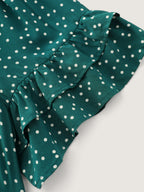 Polka Dot Print Pockets Flowy Midi Dress