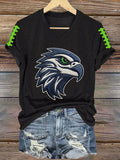 Women's Retro Football Printed T-Shirt