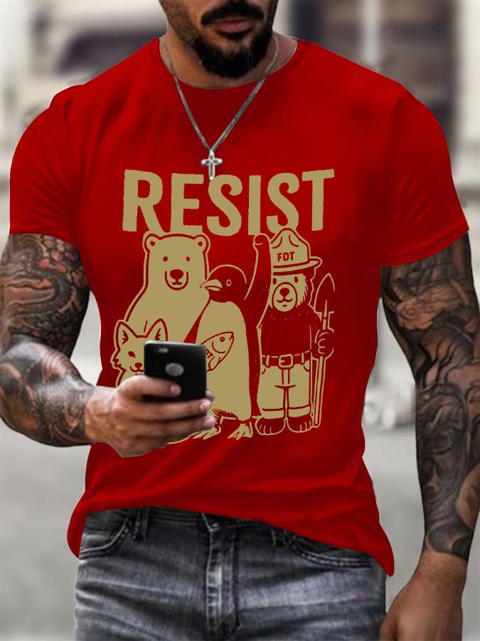 🔥Buy 3 Get 15% Off🔥Men's Penguins Resist Printed Round Neck T-Shirt