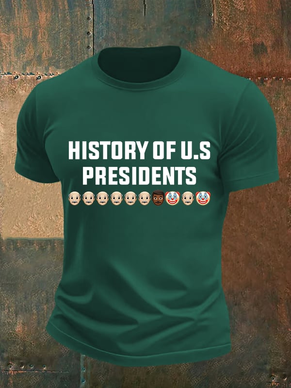 🔥Buy 3 Get 15% Off🔥Men's  History Of US Presidents Print T-Shirt