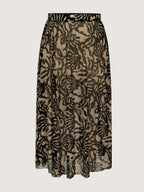 Mesh Sarong Set Abstract Print One-Piece Swimsuit