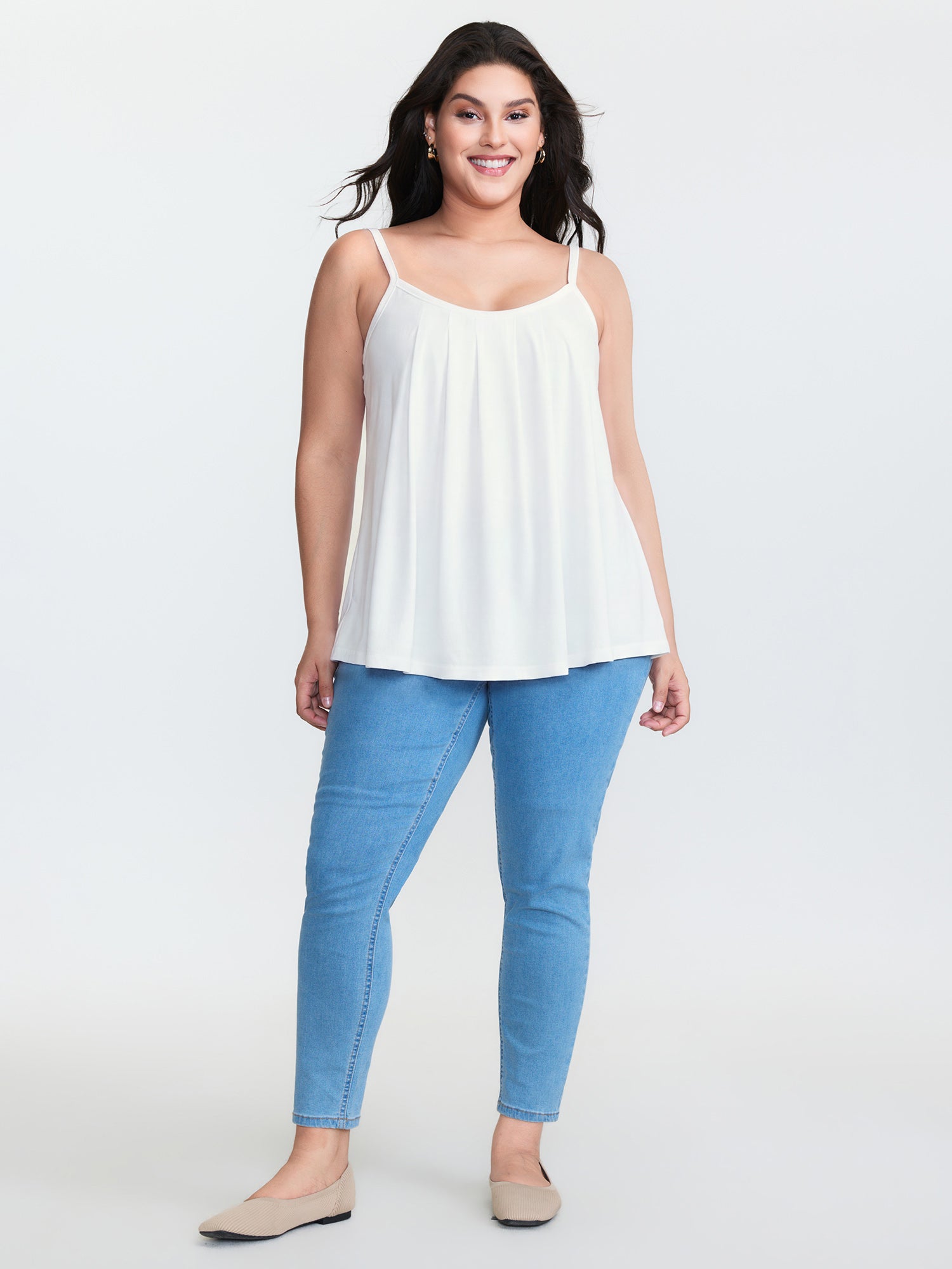 Supersoft Stretchy Pleated Tank Top