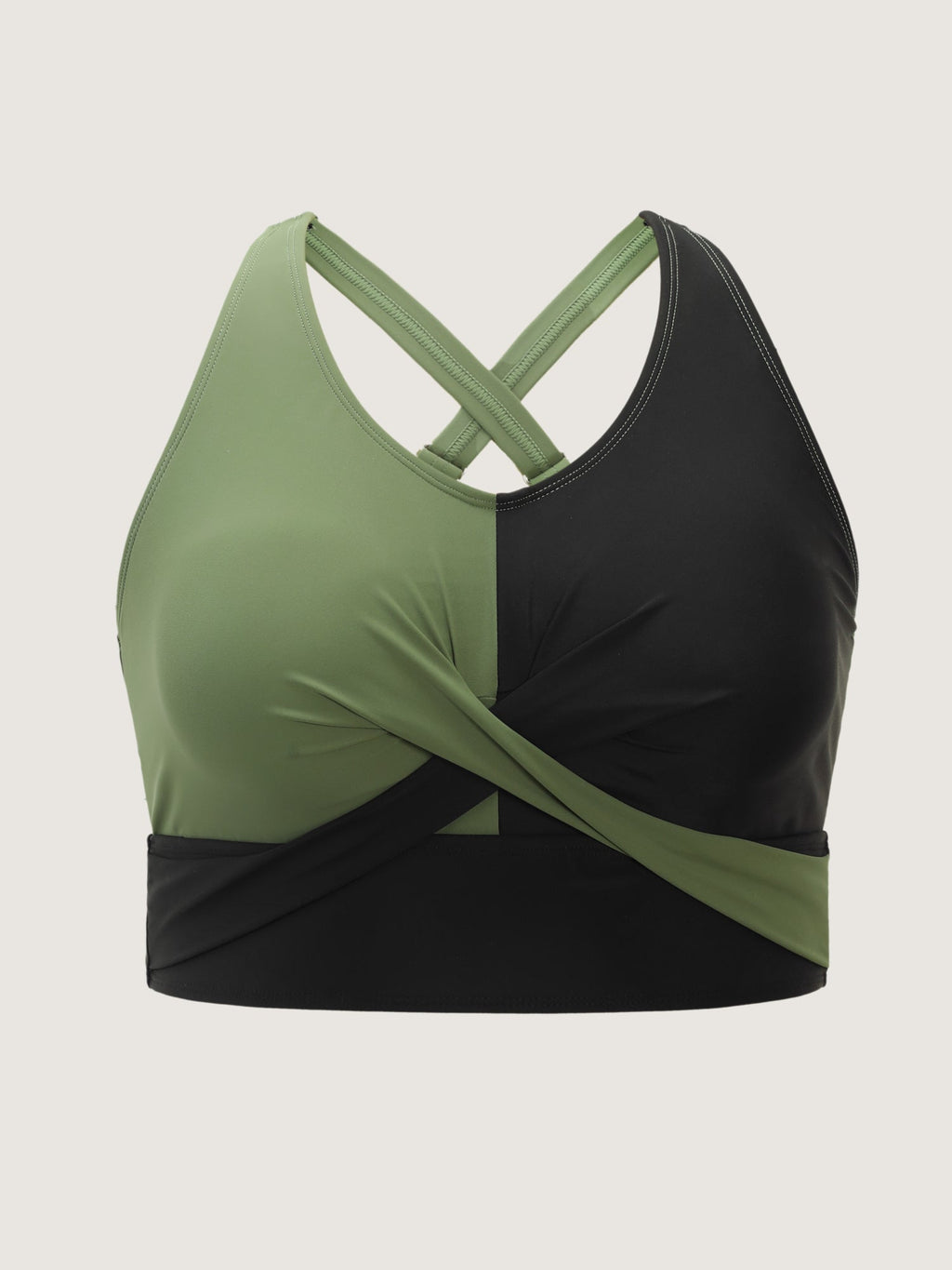 Colorblock Adjustable Twist Front Bikini Top