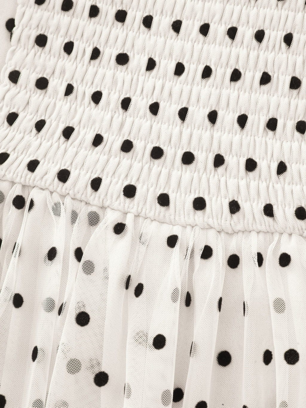 Polka Dot Charm Shirred Sheer Midi Dress