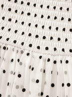 Polka Dot Charm Shirred Sheer Midi Dress