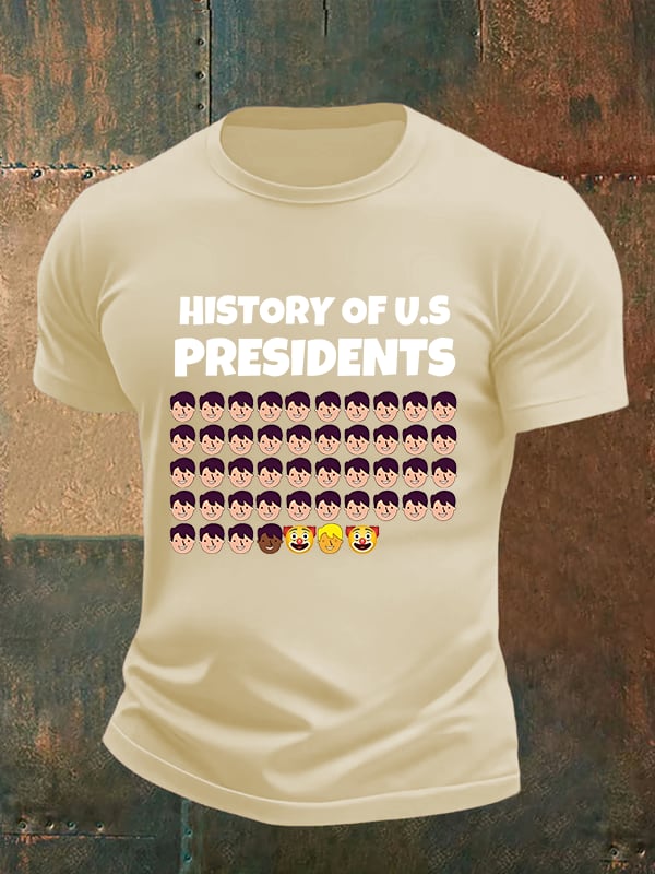 🔥Buy 3 Get 15% Off🔥Men's  History Of US Presidents Print T-Shirt