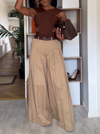 Classic Inverted Pleat High-Rise Wide Leg Pants