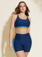 Colorblock High-Waisted Swim Bottoms