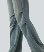 FlexTM Low Rise Adjustable Drawcord Stretchy Knit Casual Parachute Jeans with Multiple Pockets
