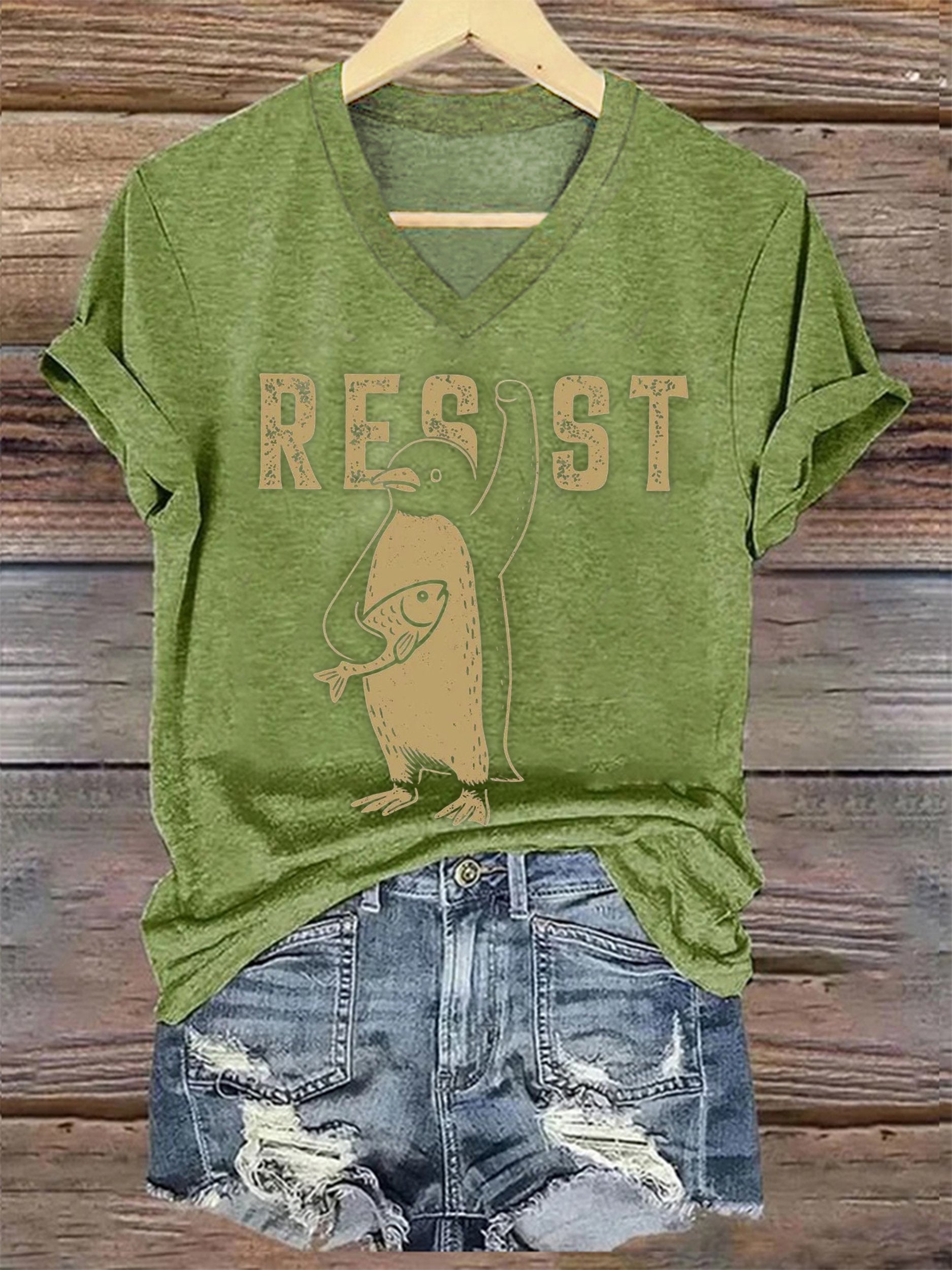 🔥Buy 3 Get 15% Off🔥Women's Penguin Resist Printed Short-Sleeved T-Shirt